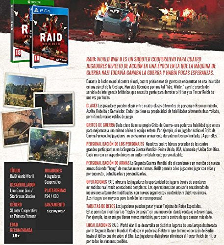 Raid: World War Ii PS4 - PAL ESP - Nuevo Raid: World War Ii PS4 - PAL ESP - Nuevo